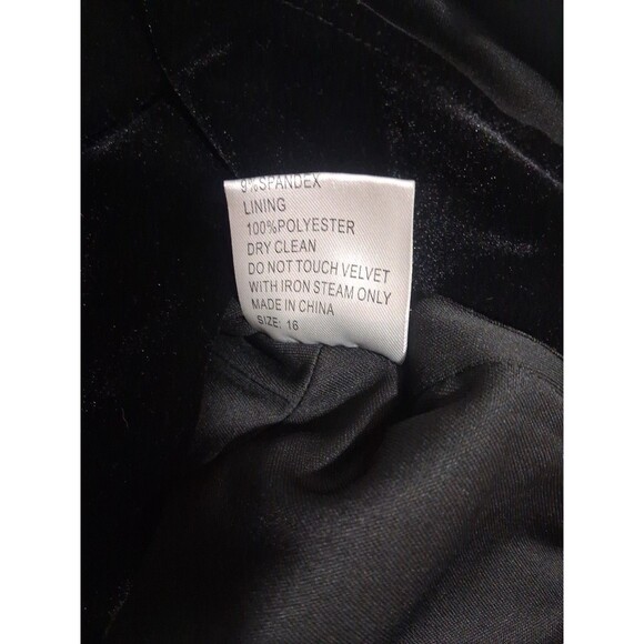 Vtg Y2K Tadashi Shoji Black Sleeveless Velvet Silk Top Size 16 NWT plus Formal - Picture 7 of 8
